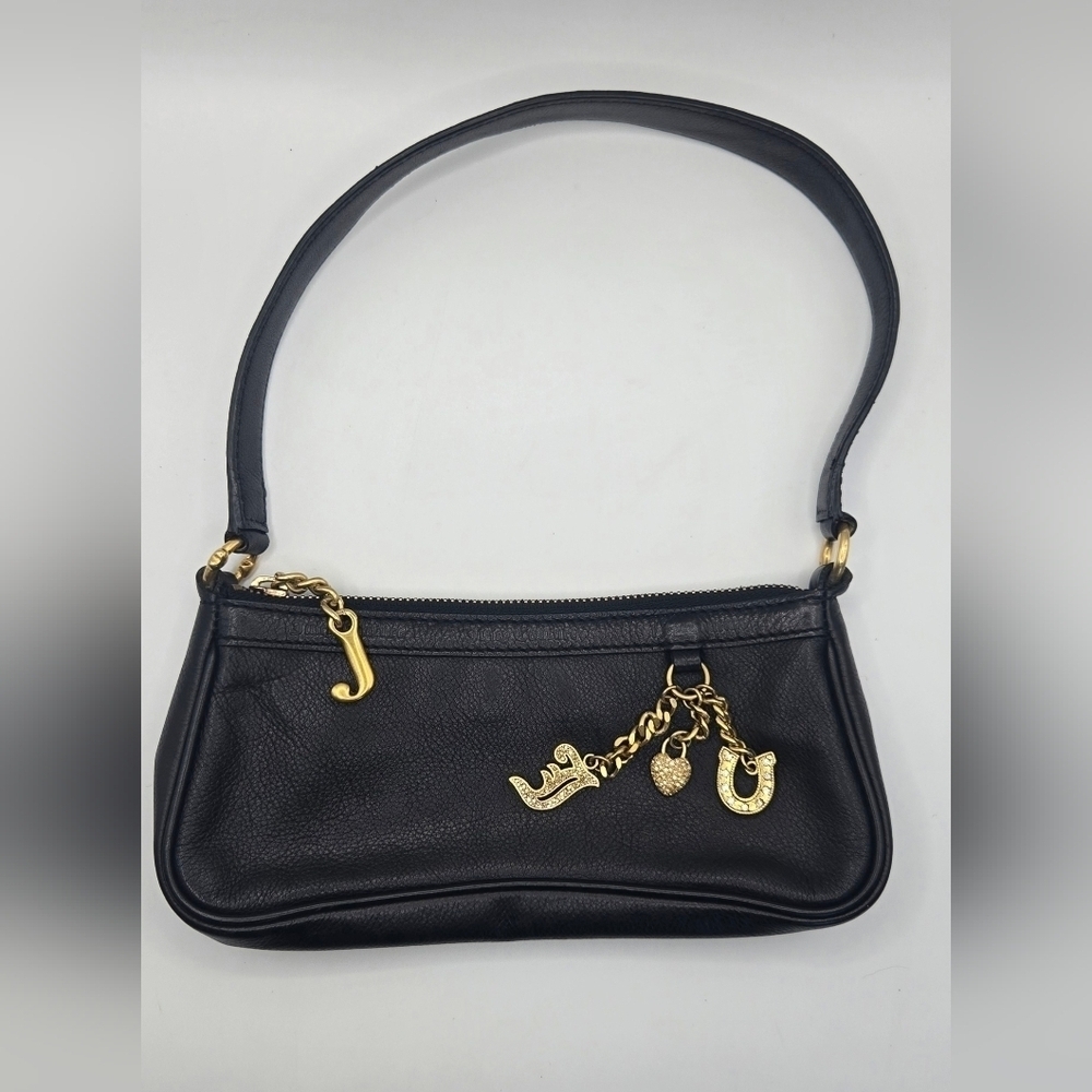 Juicy Couture Y2K VTG Mini Baguette Black Shoulder L Great Condition FREE SHIP - Picture 12 of 12